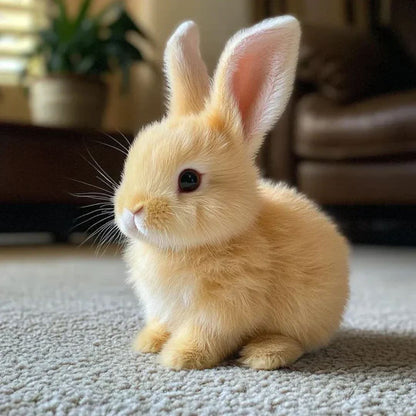 Animierter Hase | Realistischer hüpfender Plüschhase für Kinder