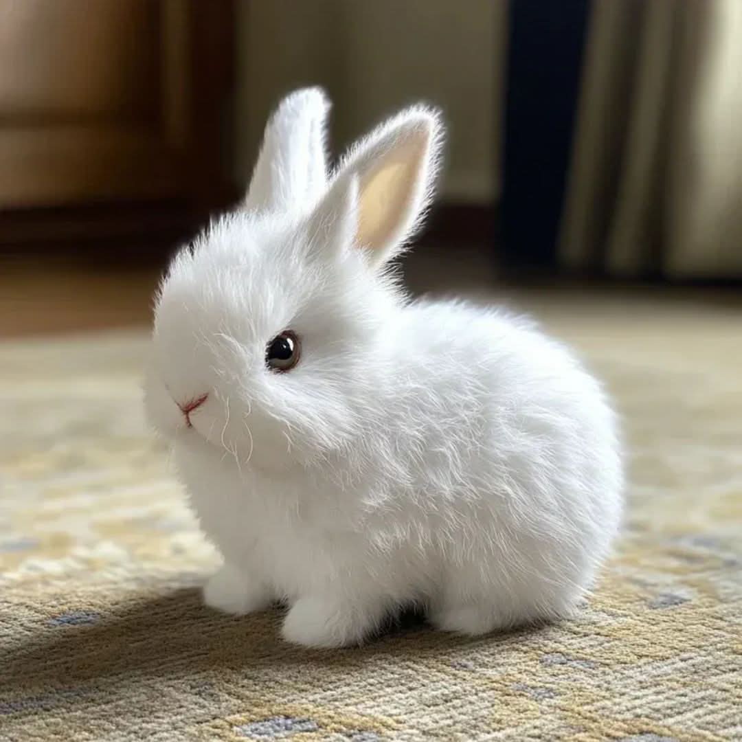 Animierter Hase | Realistischer hüpfender Plüschhase für Kinder