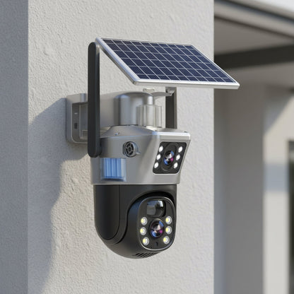 Kabellose 4K Sicherheitskamera mit Solarpanel und 360° Rundumblick