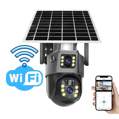 Kabellose 4K Sicherheitskamera mit Solarpanel und 360° Rundumblick