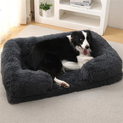 Memory Foam Hundebett mit Plüsch-Seitenstützen