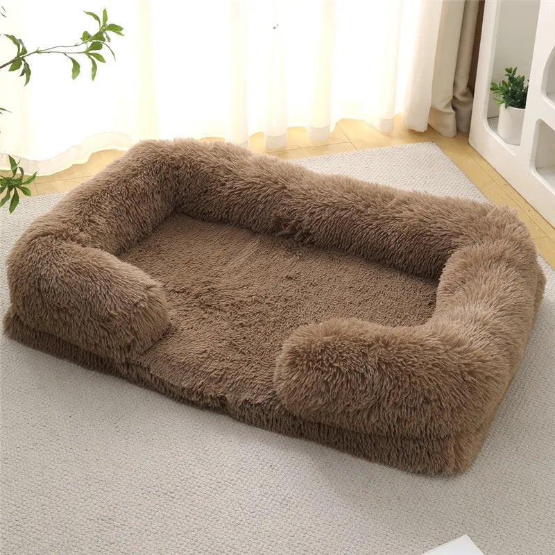 Memory Foam Hundebett mit Plüsch-Seitenstützen