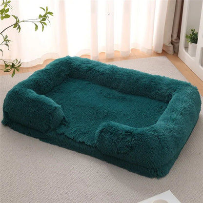 Memory Foam Hundebett mit Plüsch-Seitenstützen