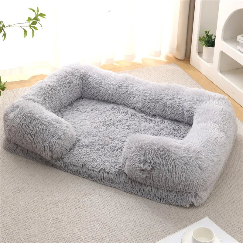 Memory Foam Hundebett mit Plüsch-Seitenstützen