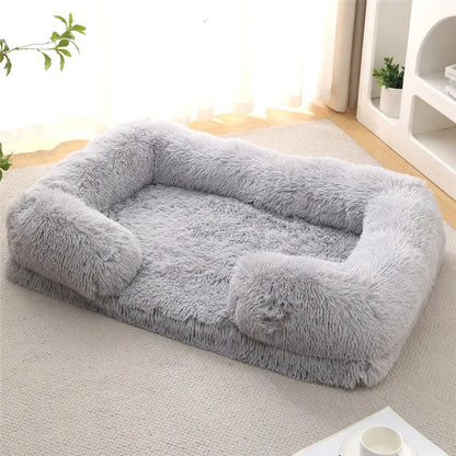 Memory Foam Hundebett mit Plüsch-Seitenstützen