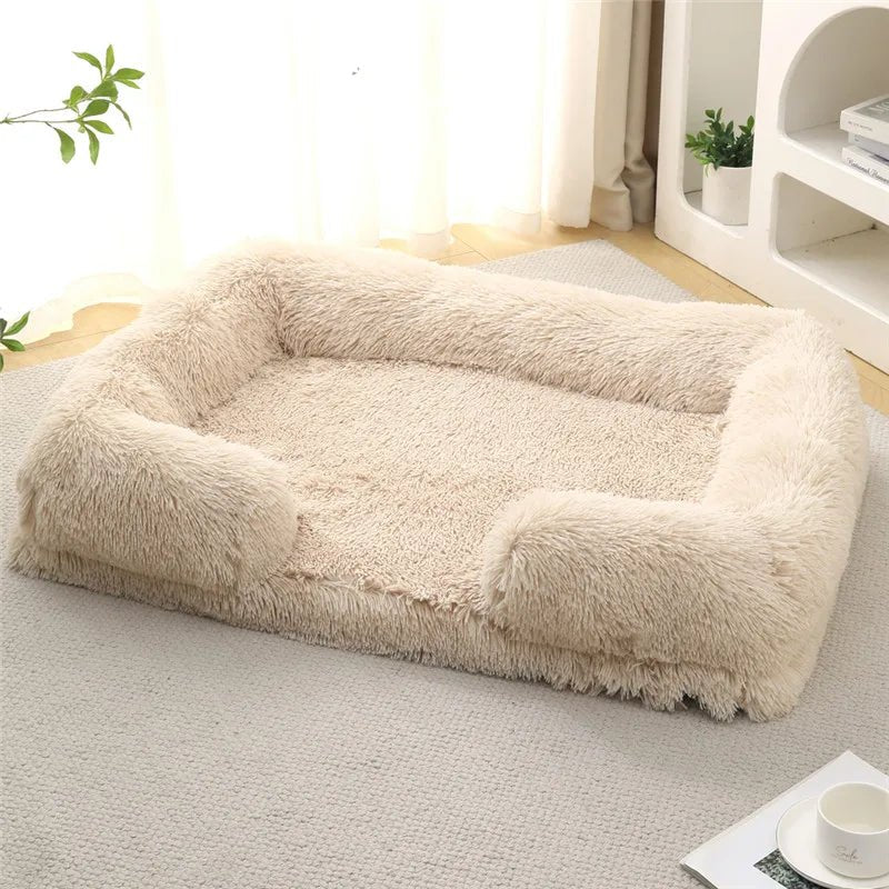 Memory Foam Hundebett mit Plüsch-Seitenstützen