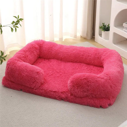 Memory Foam Hundebett mit Plüsch-Seitenstützen
