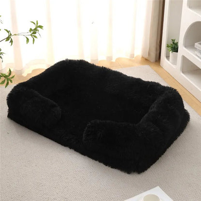 Memory Foam Hundebett mit Plüsch-Seitenstützen