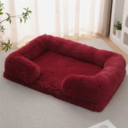 Memory Foam Hundebett mit Plüsch-Seitenstützen