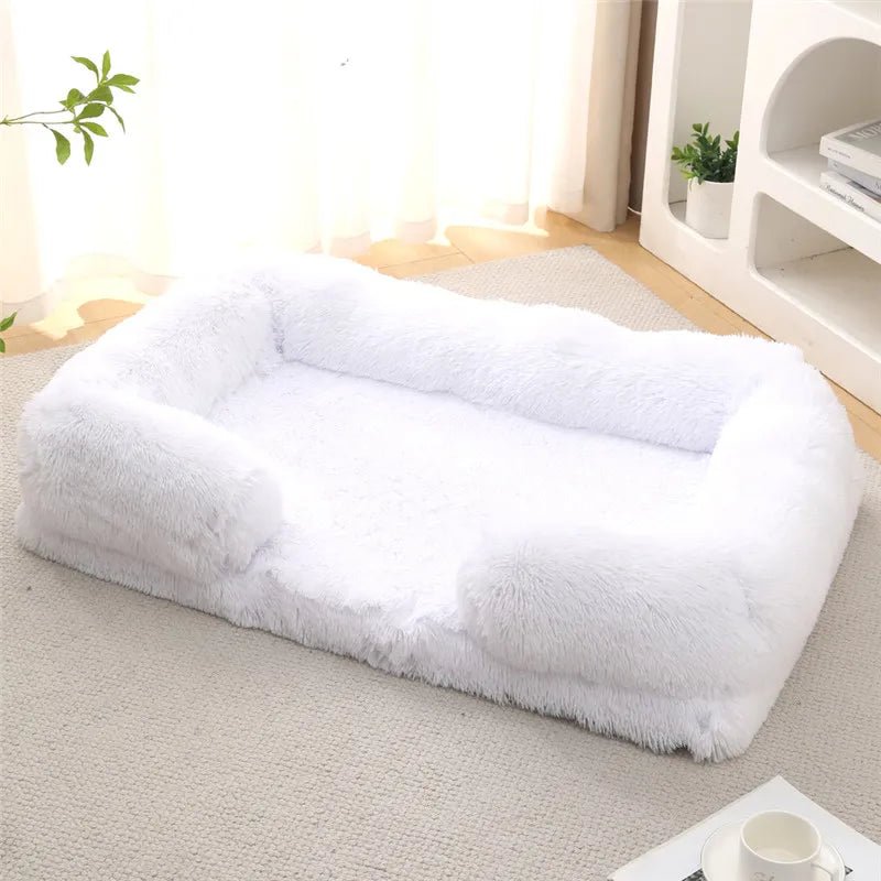 Memory Foam Hundebett mit Plüsch-Seitenstützen