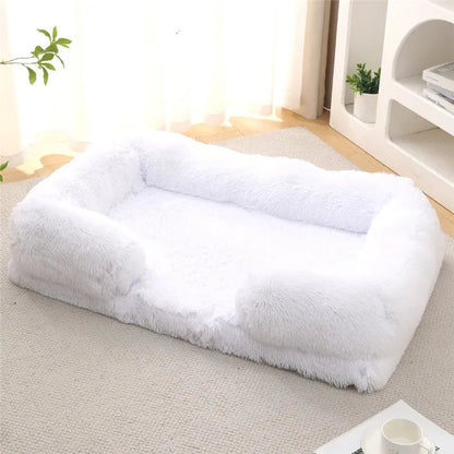 Memory Foam Hundebett mit Plüsch-Seitenstützen