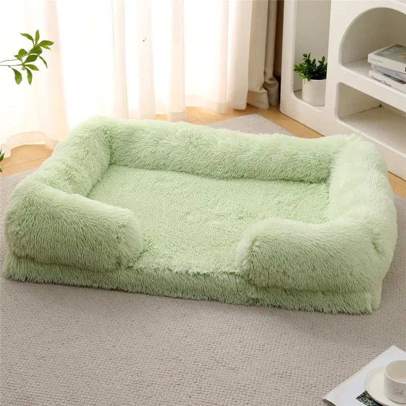 Memory Foam Hundebett mit Plüsch-Seitenstützen