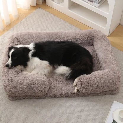 Memory Foam Hundebett mit Plüsch-Seitenstützen