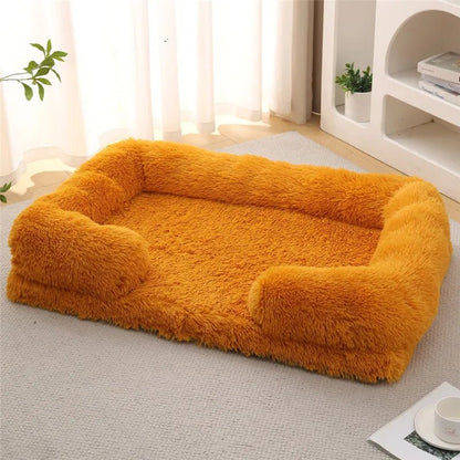 Memory Foam Hundebett mit Plüsch-Seitenstützen
