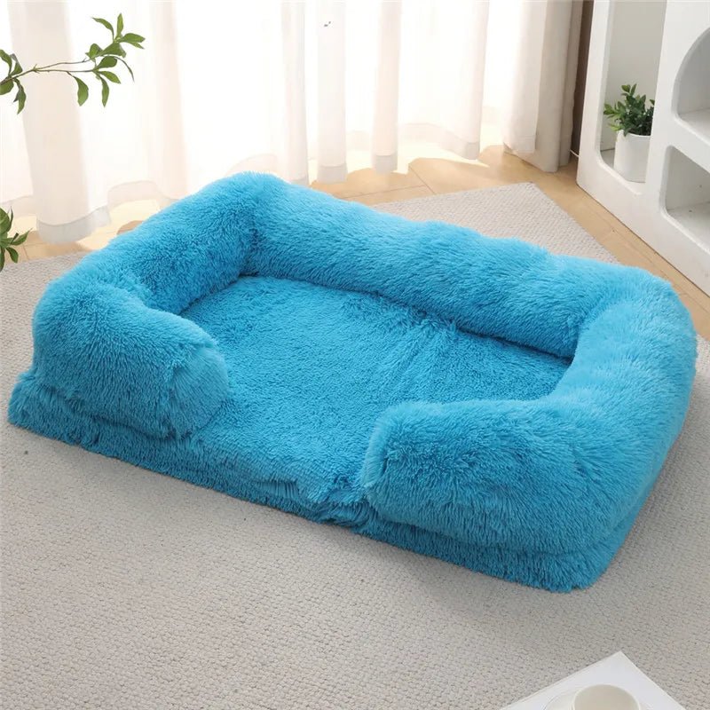 Memory Foam Hundebett mit Plüsch-Seitenstützen
