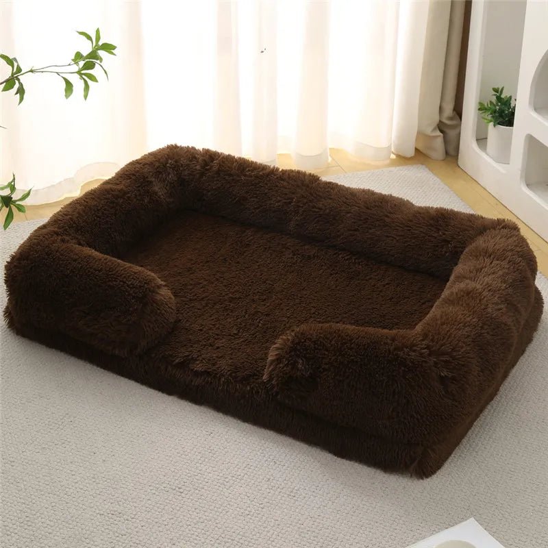 Memory Foam Hundebett mit Plüsch-Seitenstützen