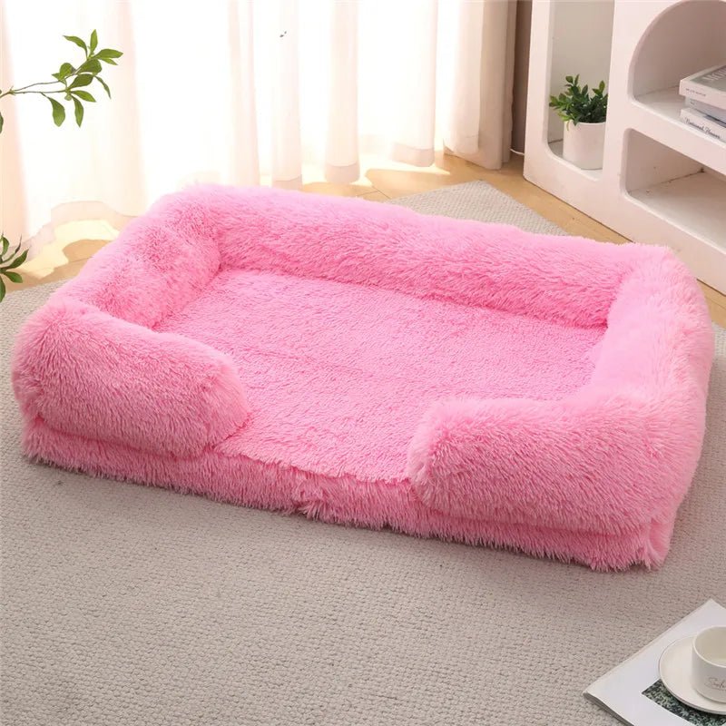 Memory Foam Hundebett mit Plüsch-Seitenstützen