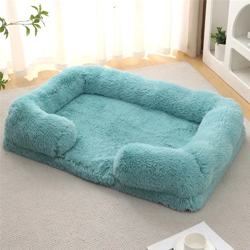 Memory Foam Hundebett mit Plüsch-Seitenstützen