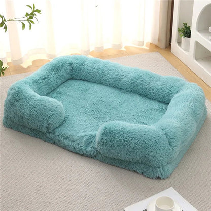 Memory Foam Hundebett mit Plüsch-Seitenstützen