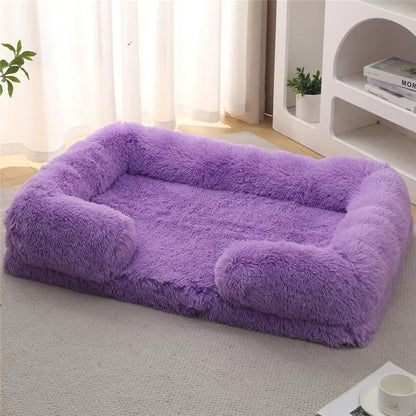Memory Foam Hundebett mit Plüsch-Seitenstützen