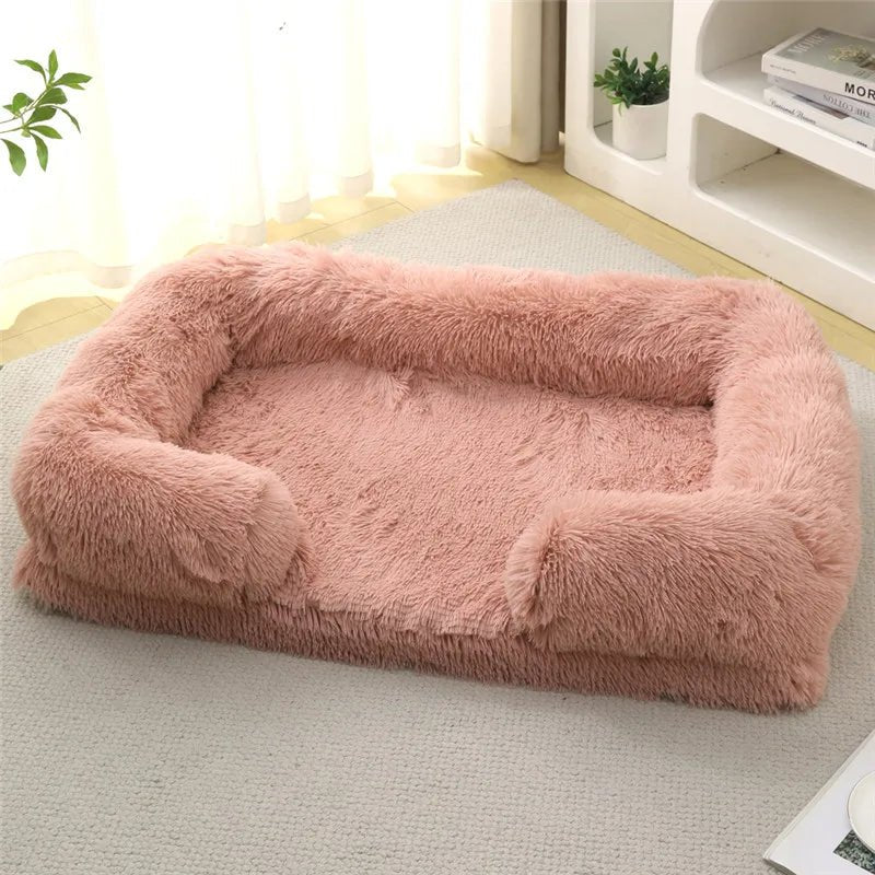 Memory Foam Hundebett mit Plüsch-Seitenstützen