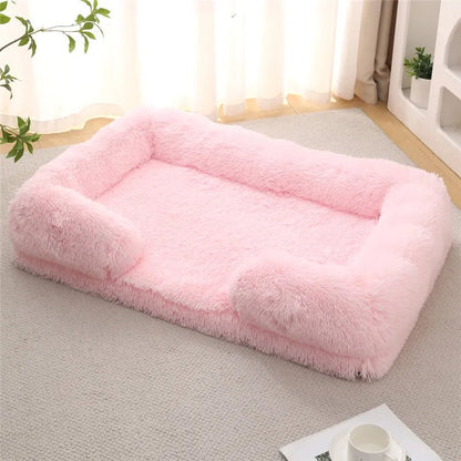 Memory Foam Hundebett mit Plüsch-Seitenstützen