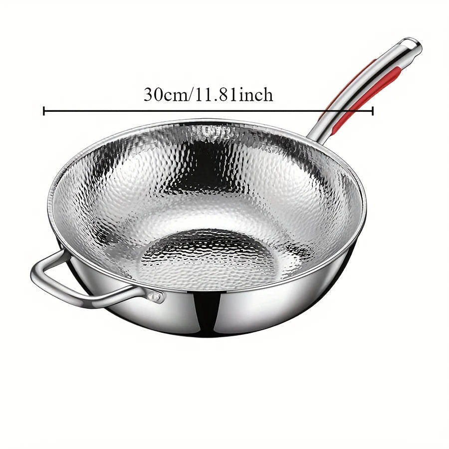 Premium Titan-Wok mit rundem Boden für Induktionsherde und müheloses Pfannenrühren