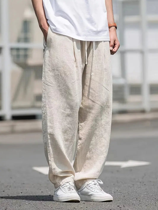 Herren Baggy Sommer Leinenhose | Lässig