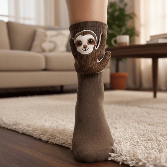 Gemütliche Haussocken mit adorablen 3D-Tierdesign und sicherer rutschfester Sohle