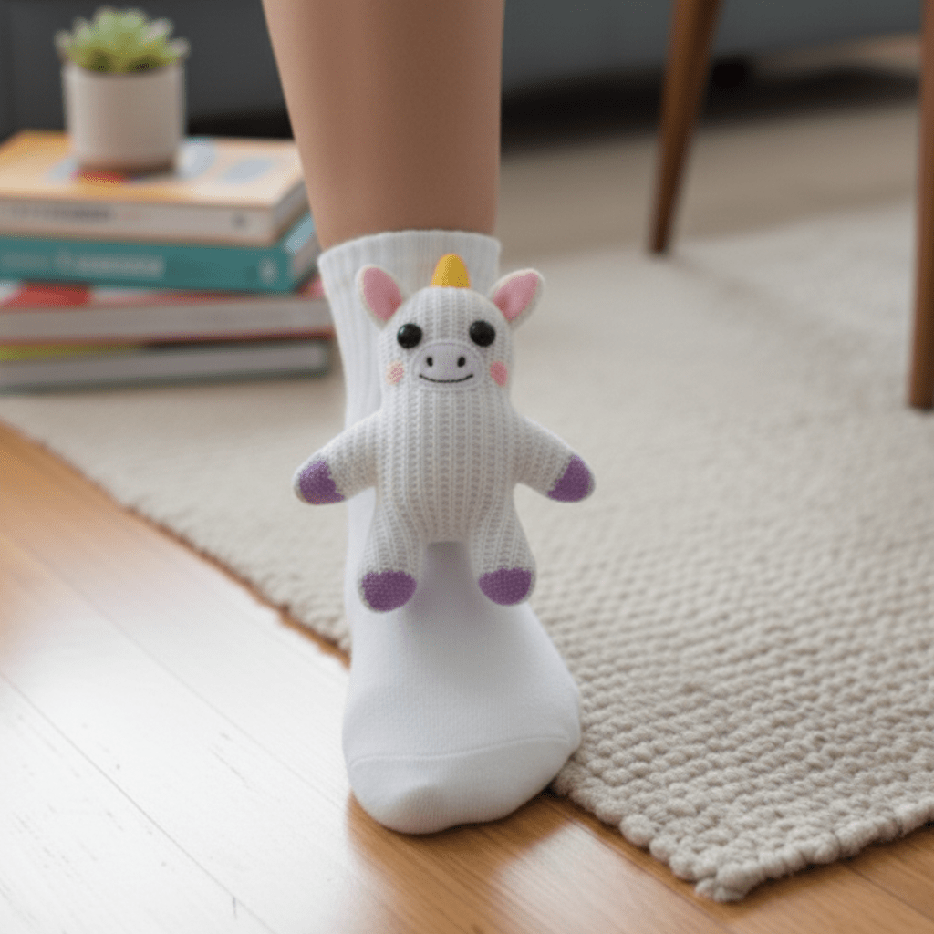 Gemütliche Haussocken mit adorablen 3D-Tierdesign und sicherer rutschfester Sohle