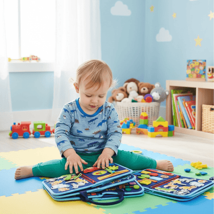 Montessori Aktivitätsboard für motorische Fähigkeiten und spielerisches Lernen