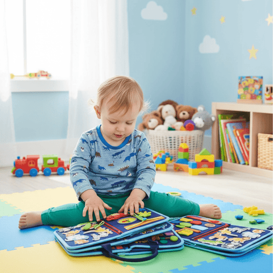 Montessori Aktivitätsboard für motorische Fähigkeiten und spielerisches Lernen