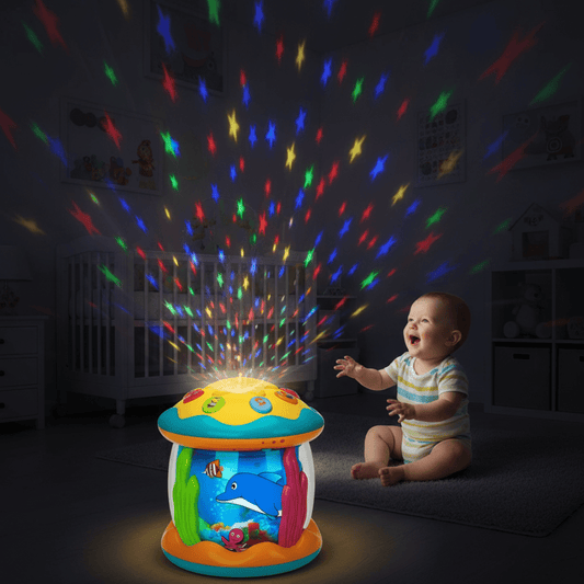 Verzaubernde Babyspielzeug-Trommel mit Licht und Sound