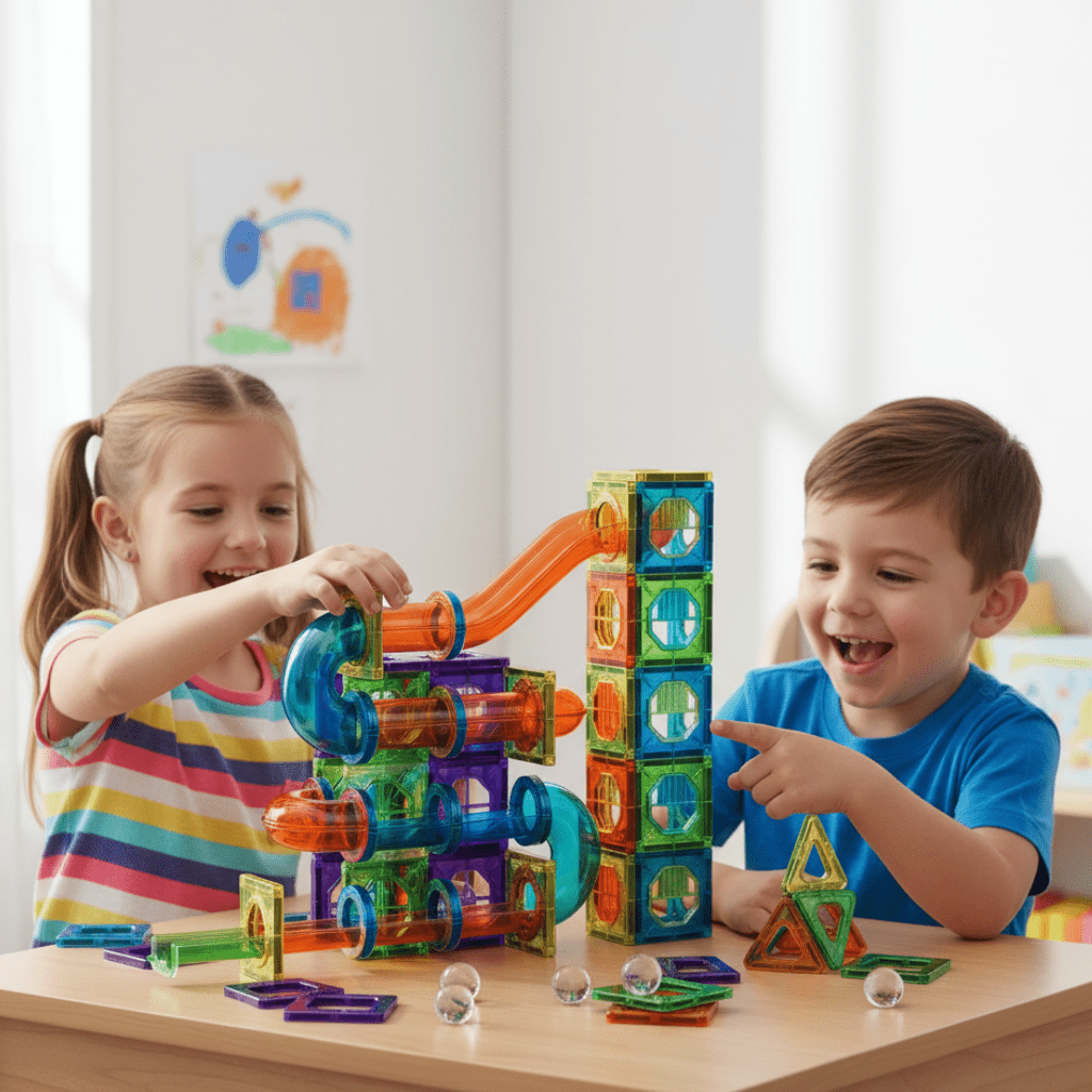 Magnetische Bausteine für kreatives 3D-Bauen und Lernspaß für Kinder ab 2 Jahren
