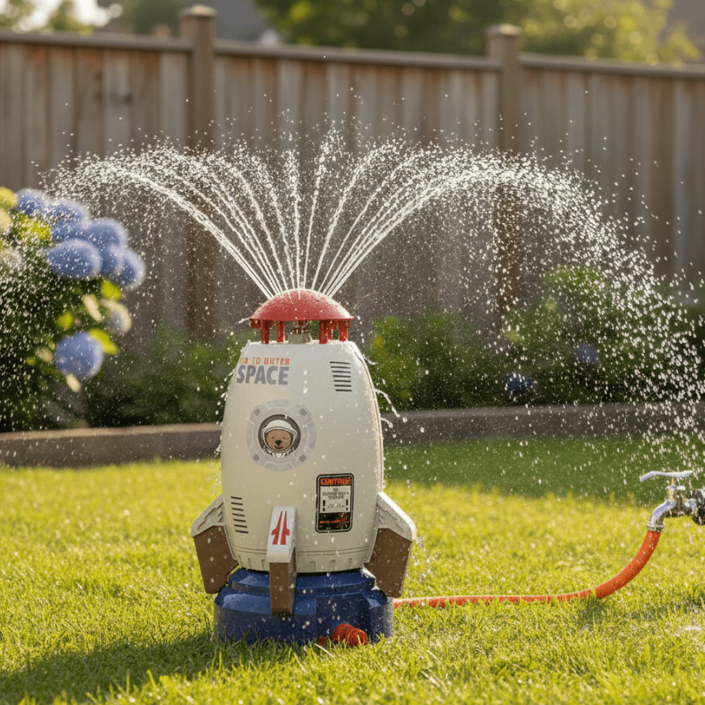 Rotierendes Wasserspielzeug für endlosen Sommergarten-Spaß