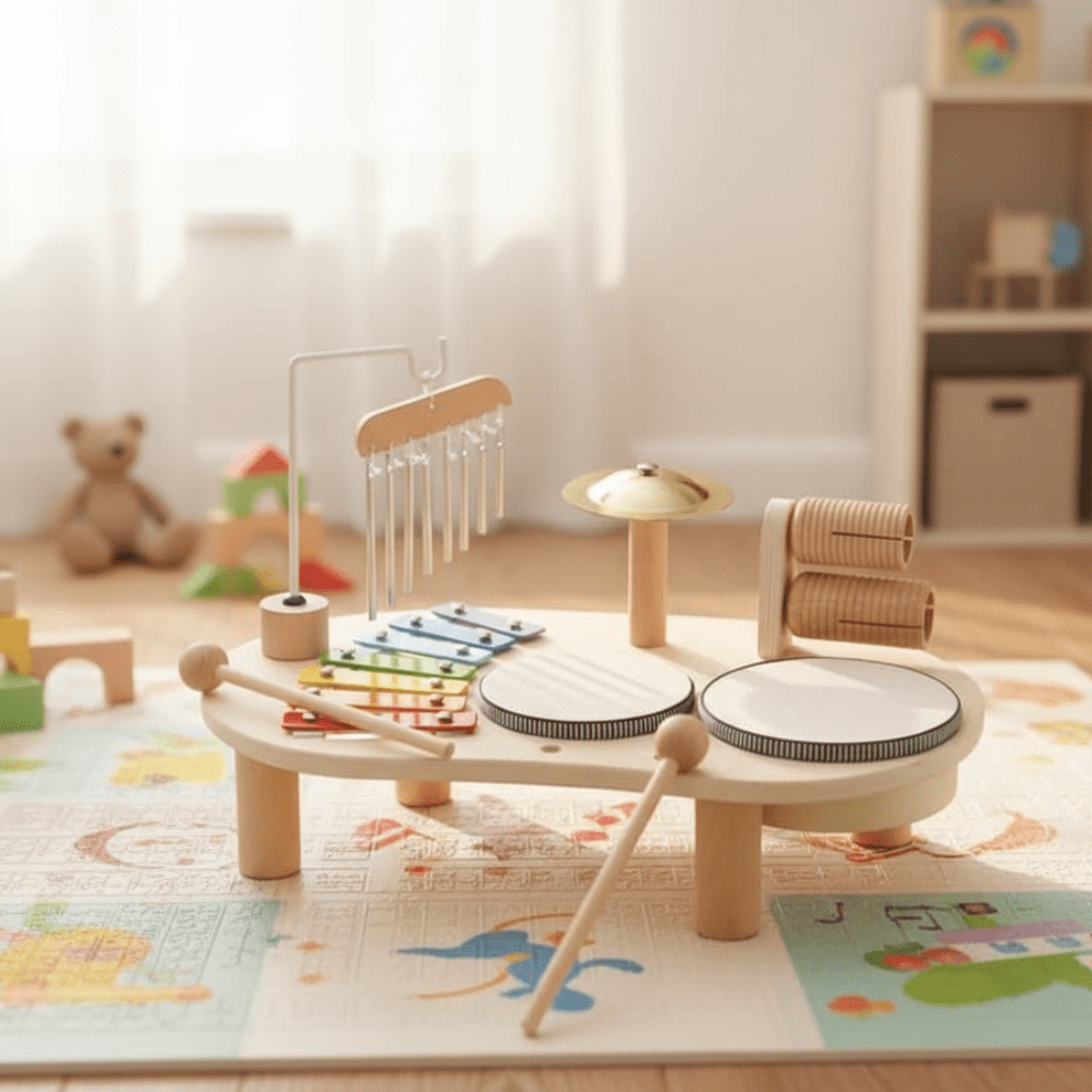 Musikalisches Holzspielzeug-Set für kreative Babys ab 12 Monaten