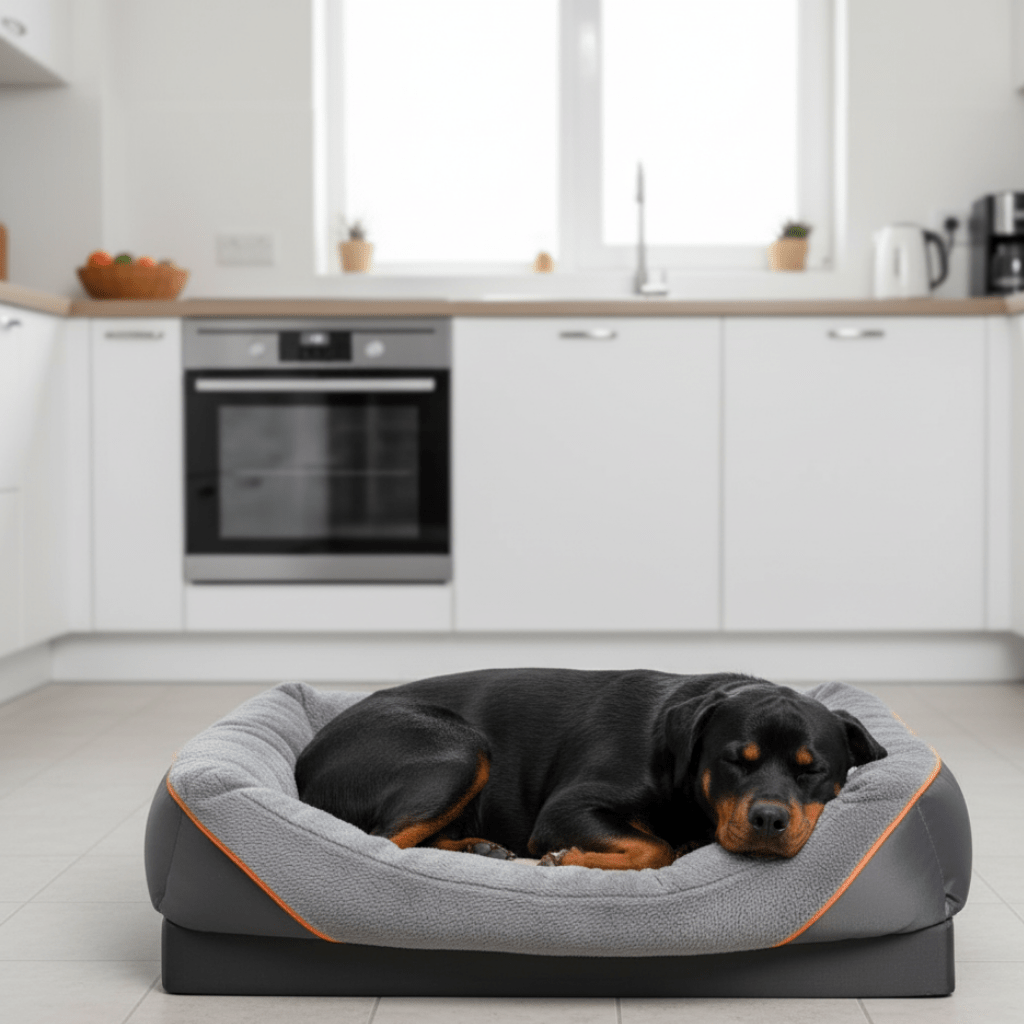 Wasserdichtes Orthopädisches Hundebett mit Erhobenem Kissen & Memory-Schaum-Unterstützung
