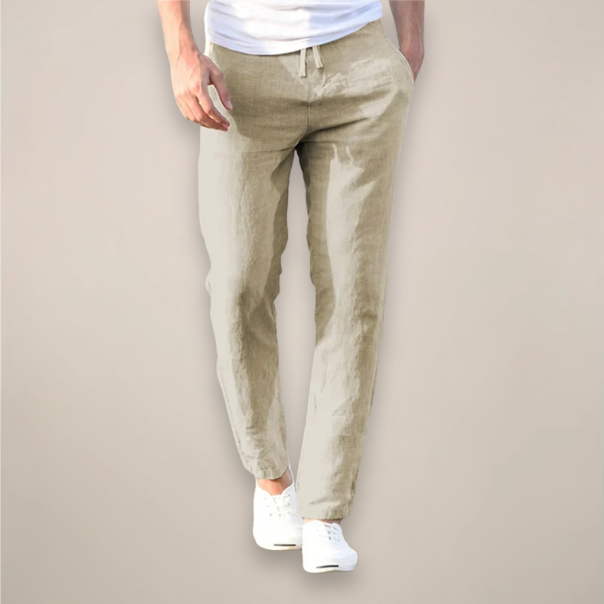Herren Freizeit-Linenhose mit geradem Bein | Lang