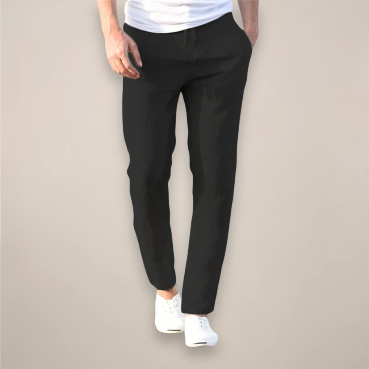 Herren Freizeit-Linenhose mit geradem Bein | Lang