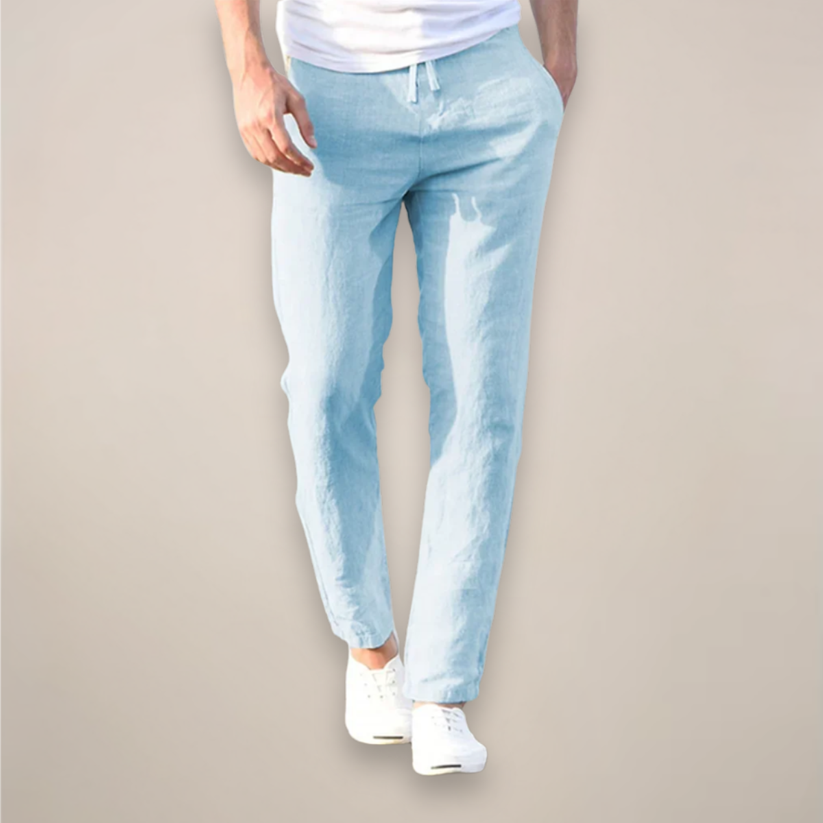 Herren Freizeit-Linenhose mit geradem Bein | Lang