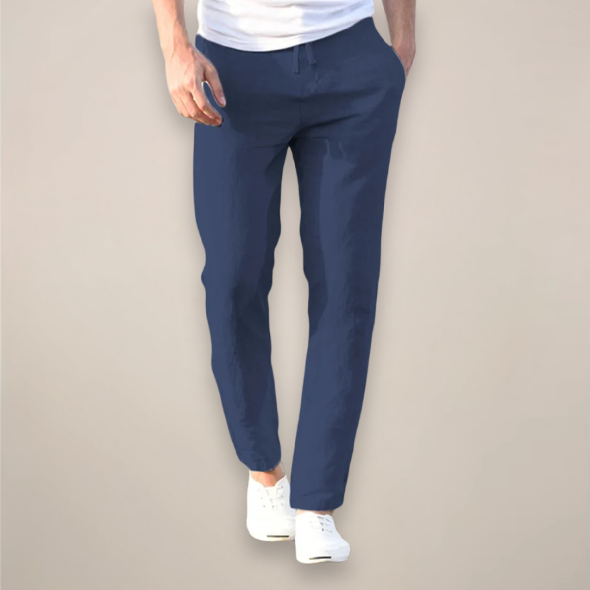 Herren Freizeit-Linenhose mit geradem Bein | Lang