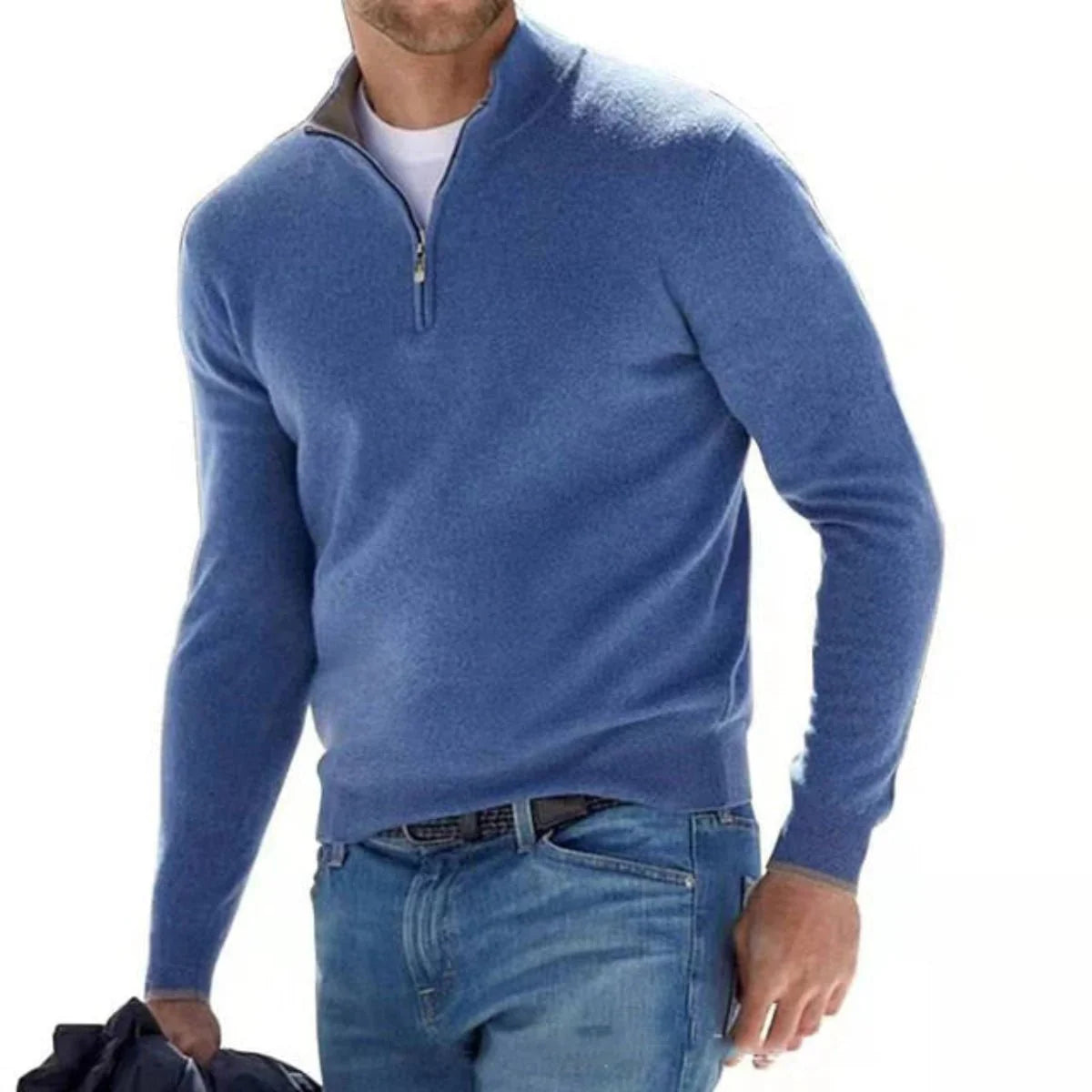 Men's Half Zipper Sweater | Wool