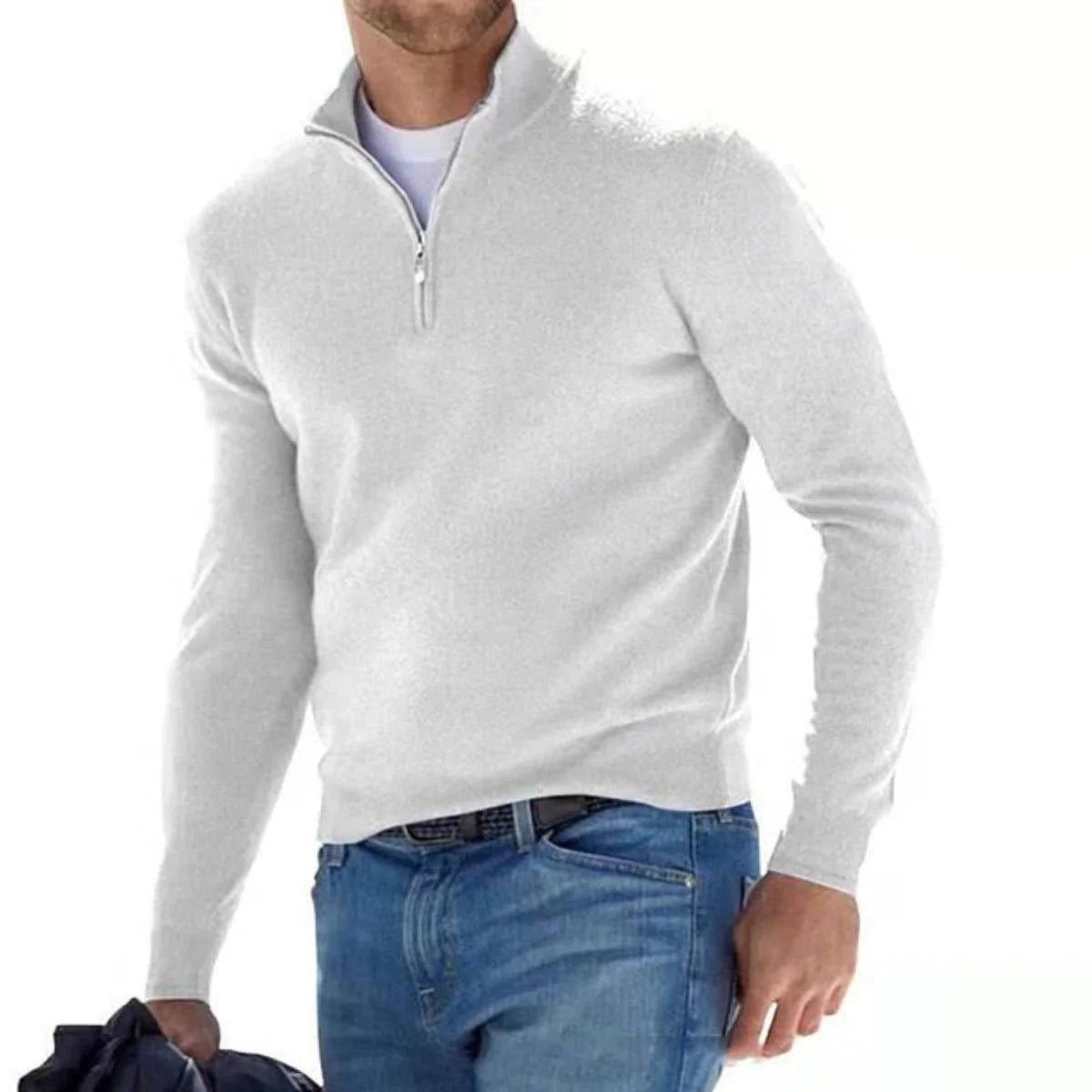 Men's Half Zipper Sweater | Wool