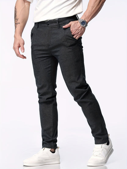 Herren Slim Fit Freizeit Business-Hose | Chino