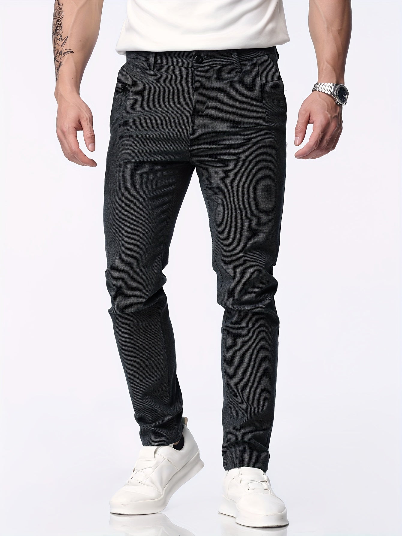 Herren Slim Fit Freizeit Business-Hose | Chino
