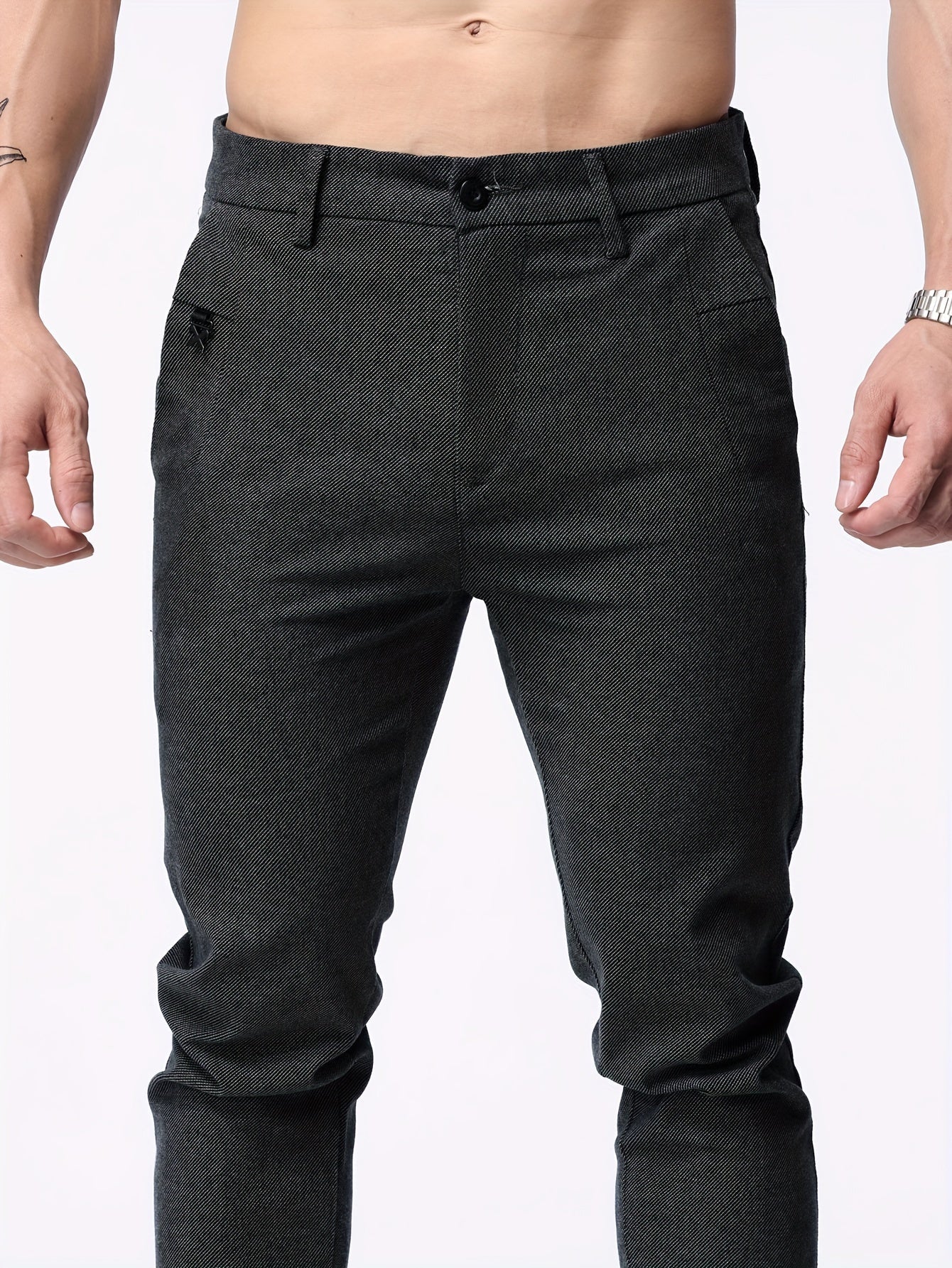 Herren Slim Fit Freizeit Business-Hose | Chino