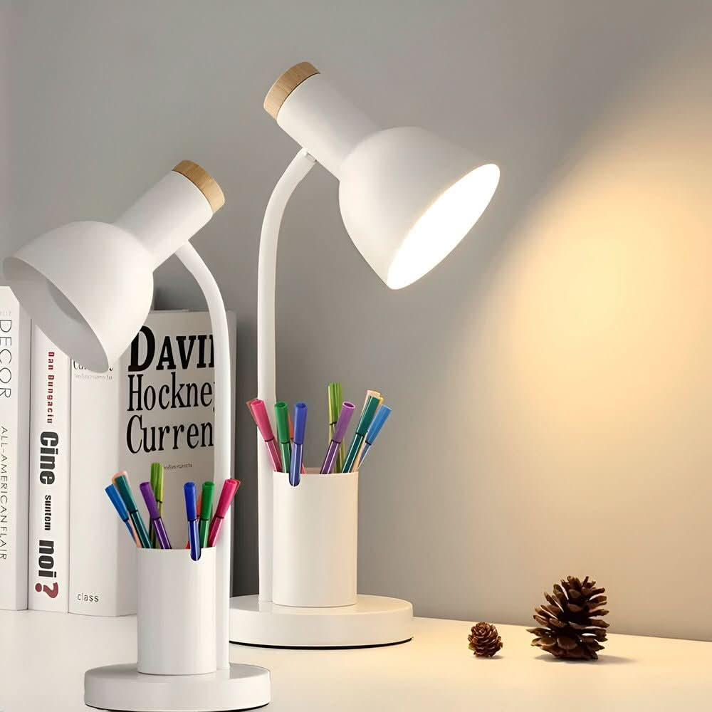 Moderne LED Schreibtischlampe mit Stifthalter für Büro & Zuhause