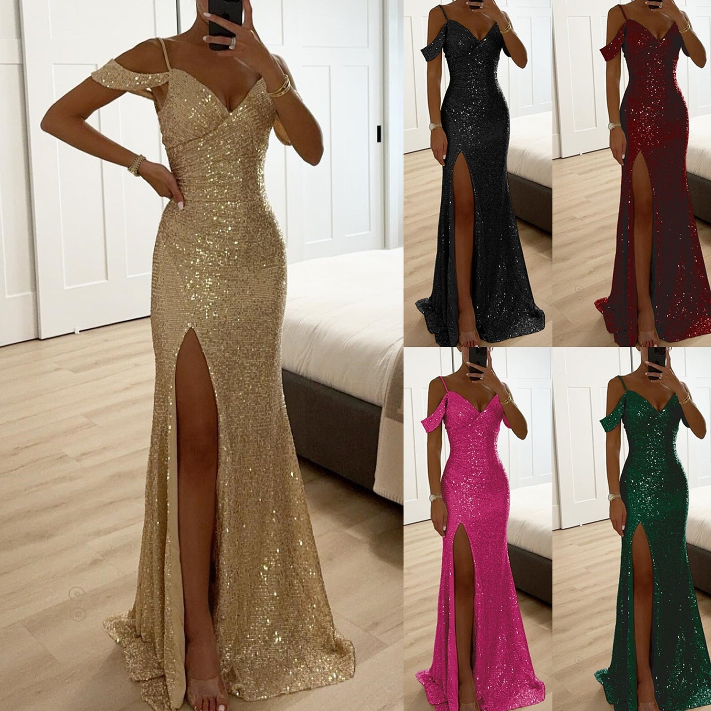 Glitzerndes Abendkleid für Damen