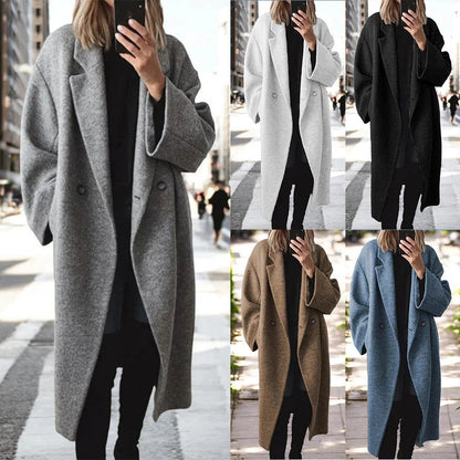 Women's Loose Woolen Cloth Coat | Long