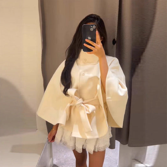 Women's High Collar Coat | Wide Sleeves